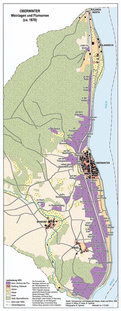 Weinlagen und Flurnamen in Oberwinter um 1870 - Rathausverein Oberwinter