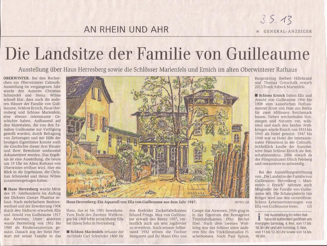 Die Landsitze der Familie von Guilleaume