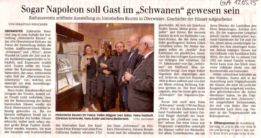 Ausstellung „Historische Bauten in Oberwinter 1