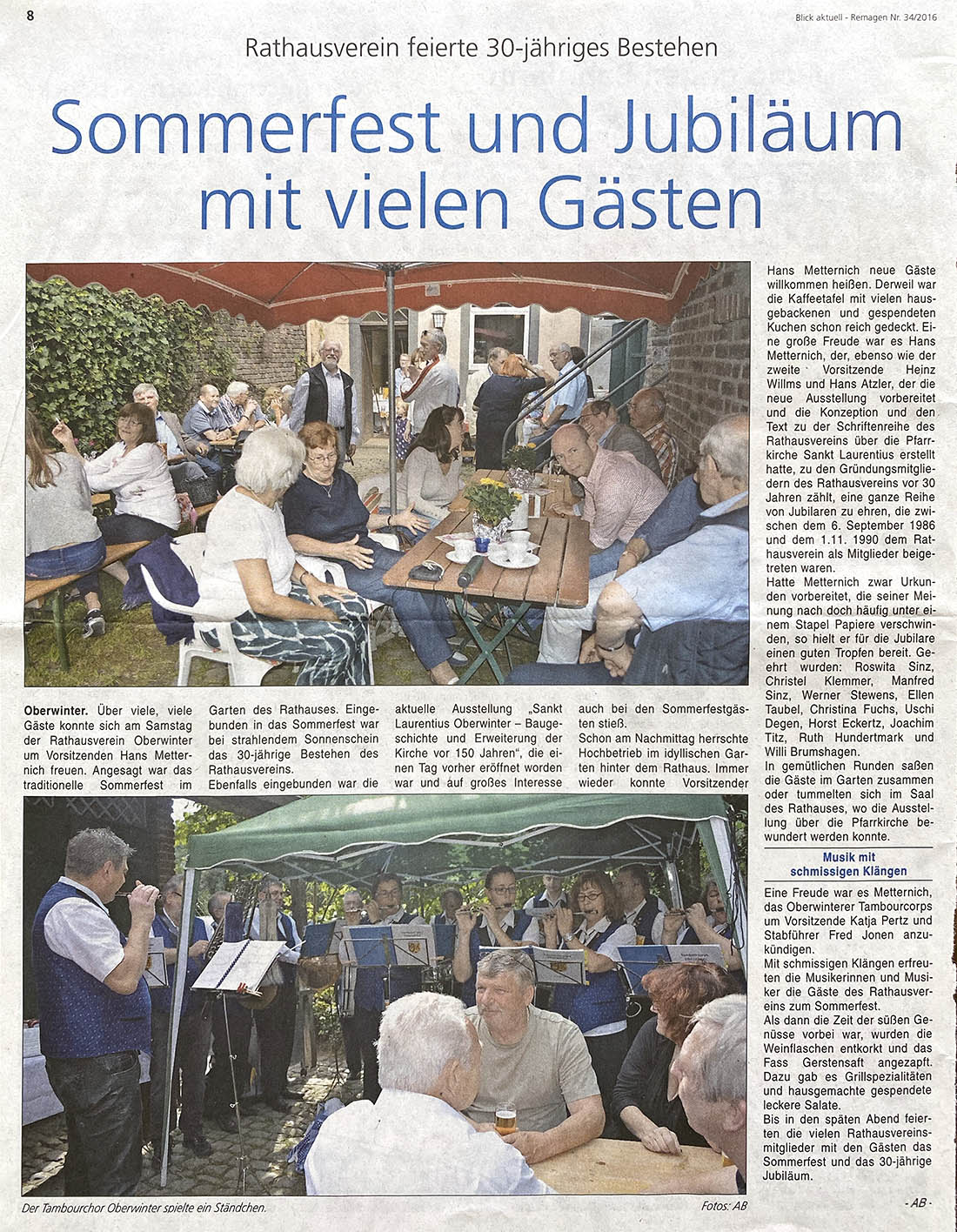 Sommerfest und Jubiläum mit vielen Gästen