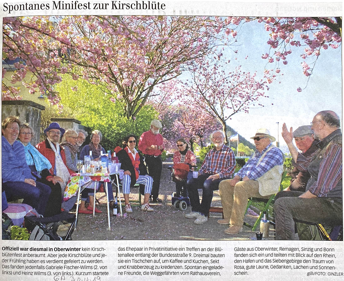 Spontanes Minifest zur Kirschblüte