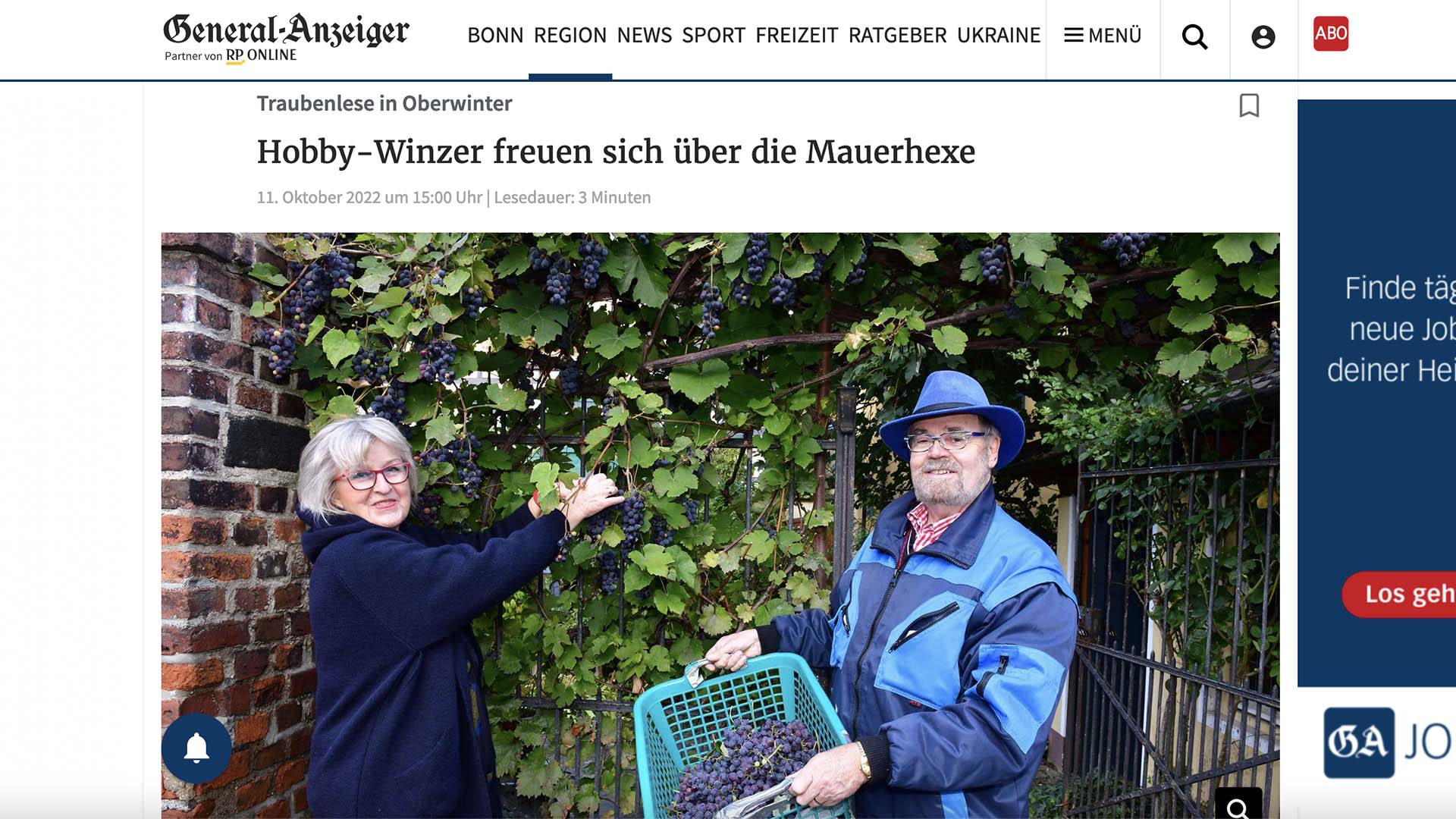 Hobby-Winzer freuen sich über die Mauerhexe