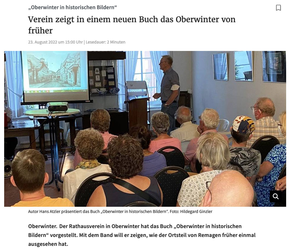 Verein zeigt in einem neuen Buch das Oberwinter von früher