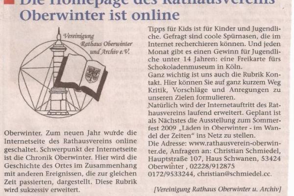 Die Homepage des Rathausvereins ist online